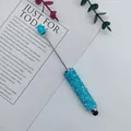 Sparkling light blue rhinestone beadable stylus pen with a sensitive touch screen tip - 1.0mm Tip / Macaron Blue (25)