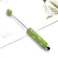 Green daisy rhinestone stylus pen with full drill sparkle and touch screen tip - Green