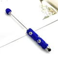 Sparkling blue rhinestone touch stylus pen featuring a daisy floral design for devices - Klein Blue