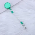 Grüne ausziehbare Ausweisjojo mit Perlen und transparentem Clip - Einzelverpackung / Transparentes Grün