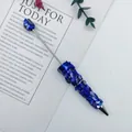 Bolígrafo artesanal DIY con piedras azules trituradas y diseño de cuentas de lujo - Azul