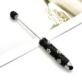 Luxury black rhinestone capacitive stylus pen with elegant daisy flower design - Black