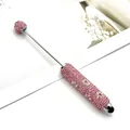 Elegant pink rhinestone stylus pen with daisy pattern for touch screens and mobile devices - Pink