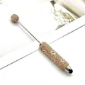 Elegant gold rhinestone stylus pen with daisy patterns for touch screen devices - Gold