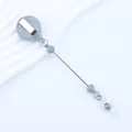 Grauer ausziehbarer Ausweishalter mit Metallstab für DIY-Perlen und PVC-Band - Einzelverpackung / Grau