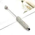 Sparkling luxury rhinestone-encrusted touch screen stylus pen with daisy patterns - Silver