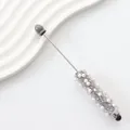 Eleganter Eingabestift mit weißen Zuckerperlen und funkelnden Kristallen Design - 53-Grau