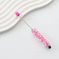 Rosa Perlen besetzter Touchscreen Eingabestift mit Kristallen für DIY Projekte - 58-Fluoreszierendes Rosenrot
