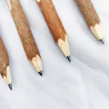 Detailed macro shot of 13cm natural tree branch pencil tips showing bark texture - Pencil / HB / Black