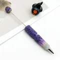 Stylo à bille perlé avec dégradé violet et strass pour cadeaux créatifs - Violet Dégradé