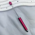 Magenta pink DIY beadable stylus pen for touch screens with metallic rod design - 1.0mm Bullet Tip / Rose Red