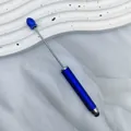 Blue metallic touch screen beading pen for DIY jewelry making and crafting projects - 1.0mm Bullet Tip / Blue