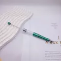 Green DIY beadable empty tube ballpoint pen featuring sleek metallic finish and rotary tip - 1.0mm Bullet Tip / Teal