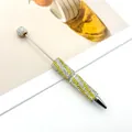 Luxuriöser Stift mit Zebrastreifen-Strassbesatz in Gelb und Silber - Weißer Strass - Gelbes Zebramuster / Kugelspitze 1.0