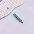 Stylo à perles orné de strass bleus de luxe pour les beaux cadeaux de bricolage - Bleu clair