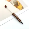 Gestreifter, vollflächig mit Strass besetzter Perlenstift für DIY-Bastelarbeiten - Champagner-Strass - Beige Streifen / Kugelspitze 1.0