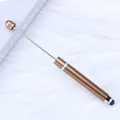Elegant bronze beadable stylus pen with long metal rod for DIY beads and touch screens - 16-Camel