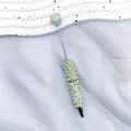 Eleganter Perlen- und Strass-Kugelschreiber mit funkelnden grünen Akzenten für DIY - 1,0mm Kugelkopf / Grasgrün