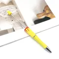 Creative Halloween yellow beaded ballpoint pen featuring unique red blood drip design - Halloween Blood Drip Style / Macaron Yellow