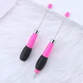 Lindo bolígrafo retráctil rosa macarrón con agarre ergonómico para manualidades - Punta de bala 1,0 mm / Rojo Rosa Fluorescente