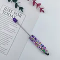 Elegant multi-functional stylus pen with colorful candy sprinkle beaded handle design. - 1.0mm Bullet Tip / Purple