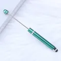 Metallic green beadable stylus pen featuring extendable stainless steel rod for DIY crafts - 17-Tech Blue