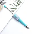 Decorative pastel sequin beaded ballpoint pen in light blue for creative DIY stationery - Candy Light Blue