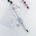 Elegant lavender beaded ballpoint pen decorated with pearls and sparkling crystals - Gradient Purple