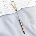 Elegant rose gold metallic beaded pen with portable orange carabiner clip variant - 1.0 Bullet Type / Rose Gold