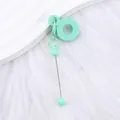 Mint green silicone beaded straw charm with DIY metal rod accessory for drinkware - Khaki Light Green