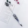 Elegant handcrafted beaded ballpoint pen with sparkling crystals and blue pearls - Panda Gradient