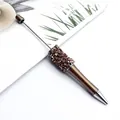 Elegant brown DIY beadable pen featuring sparkling rhinestones and a metallic finish - Chocolate Brown