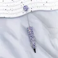 Eleganter Kugelschreiber mit Lavendelperlen und funkelnden Strasssteinen Galaxy-Design - 1,0mm Kugelkopf / Lila