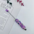 Elegant purple candy sprinkle beaded stylus ballpoint pen for touch screen devices - 1.0mm Bullet Tip / Pink Purple