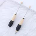 Bolígrafo telescópico para cuentas DIY, colores macaron con agarre de goma - Punta de bala 1,0 mm / Caqui Beige