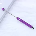 Professional purple beadable stylus pen with long silver metal rod for DIY crafts - 49-Candy Purple