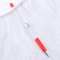 Bolígrafo de cuentas DIY con mango rojo y barril de tubo transparente personalizable - Rojo Fluorescente