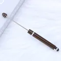 Brown extendable capacitive stylus pen for touch screens with DIY beaded design options. - 59-Foggy Brown