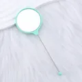Espejo de mano DIY con cuentas verde menta portátil con superficie de cristal de alta definición. - 14.6x5.4cm / Verde Claro Caqui