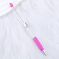 Bolígrafo de cuentas DIY con tubo transparente vacío en color rosa y plateado - Rosa rojo