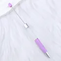 Elegante bolígrafo morado DIY para personalizar con cuentas y detalles plateados - Morado Morandi