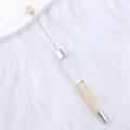 Bolígrafo de cuentas DIY con tubo transparente rellenable en color beige - Caqui Beige