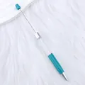 Bolígrafo de cuentas DIY personalizable en color turquesa vibrante con elegantes detalles plateados - Azul Real