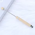 Beadable telescopic touch stylus pen with a minimalist beige handle for mobile devices - 68-Khaki Beige