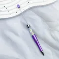 Purple Dopamine style beadable ballpoint pen with colorful star sprinkles filler decoration - 1.0mm Bullet Tip / Morandi Purple