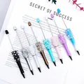 Colorful pearl beaded ballpoint pens with glittering sugar-textured accents - Mixed Colors Customized
