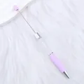 Elegante bolígrafo DIY lavanda con cuerpo transparente vacío para cuentas y diseño - Lavanda Claro