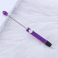 Bolígrafo de cuentas retráctil morado con control deslizante de carita feliz - Púrpura Caramelo (49)