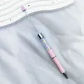 DIY pink beadable ballpoint pen featuring colorful candy star sprinkles in clear tube - 1.0mm Bullet Tip / Candy Light Pink