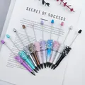 Colorful handmade beaded ballpoint pens with sugar pearls and crystal rhinestones. - Mixed Colors Assorted